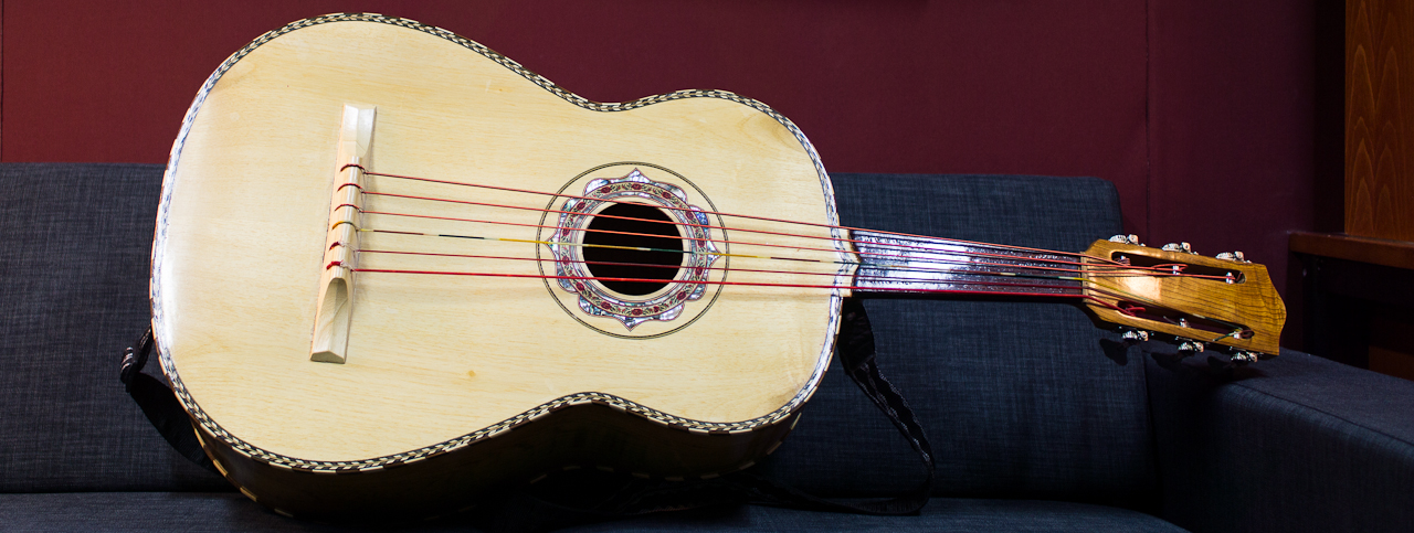 Mexican Guitarron, handmade, unbranded. Made in Mexico City.