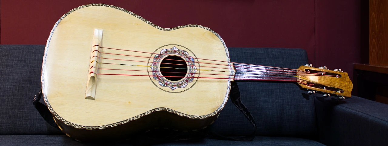 Mexican Guitarron, handmade, unbranded. Made in Mexico City.
